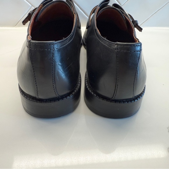 Brass Boot Men's Black Leather Monk Strap Dress Shoes Size 8.5 Handmade In Spain - Picture 4 of 8